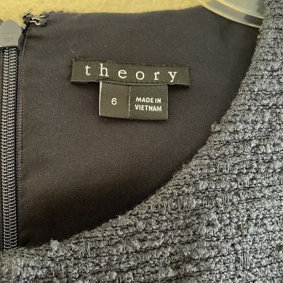 Theory Black Udela Textured Fit And Flare Crew Neck Sleeveless Dress Sz 6 - Picture 3 of 6